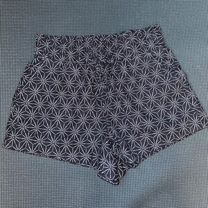 Women’s Small Linen Shorts Blue Geometric Dandelion